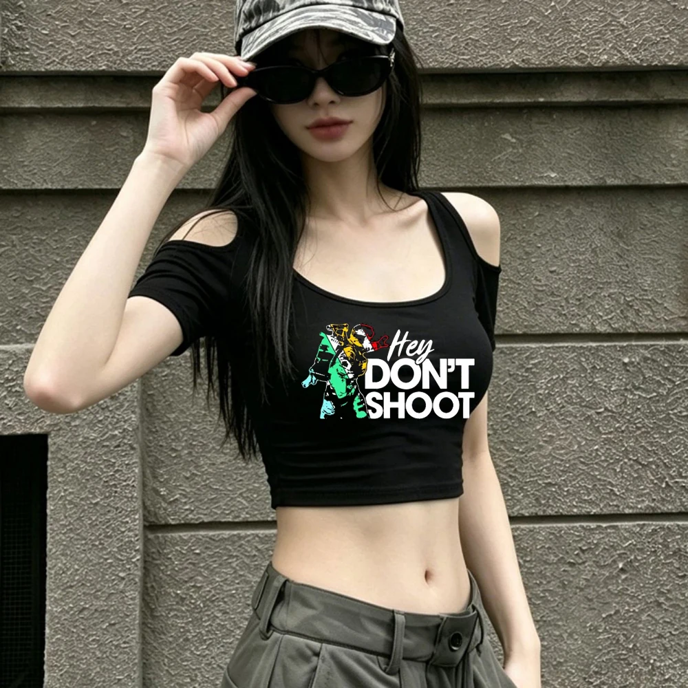 Arc Raiders crop top girl anime japan graphic meme cute shirt cheap clearance sales alternative  japanese graphic