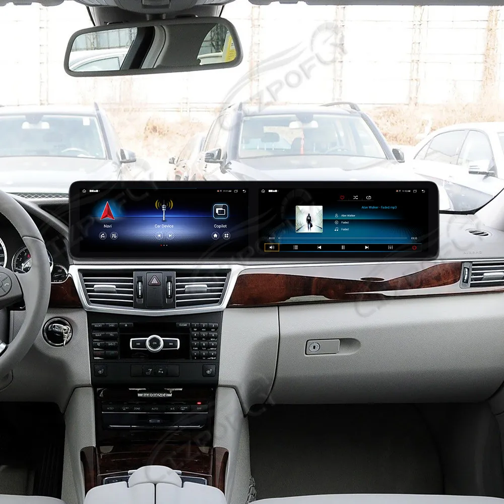 

12,3-дюймовый автомобильный радиоприемник с двойным экраном Android для Mercedes Benz E-Class 2009-2012 CarPlay Мультимедийный видеоплеер Автомобильный GPS-навигатор