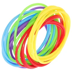 25 Pcs Colorful Silicone Bracelet 80S Style Jelly Rubber Wristbands Women Girls Neon Hair Tie 90S Accessories Party Jewelry Gift