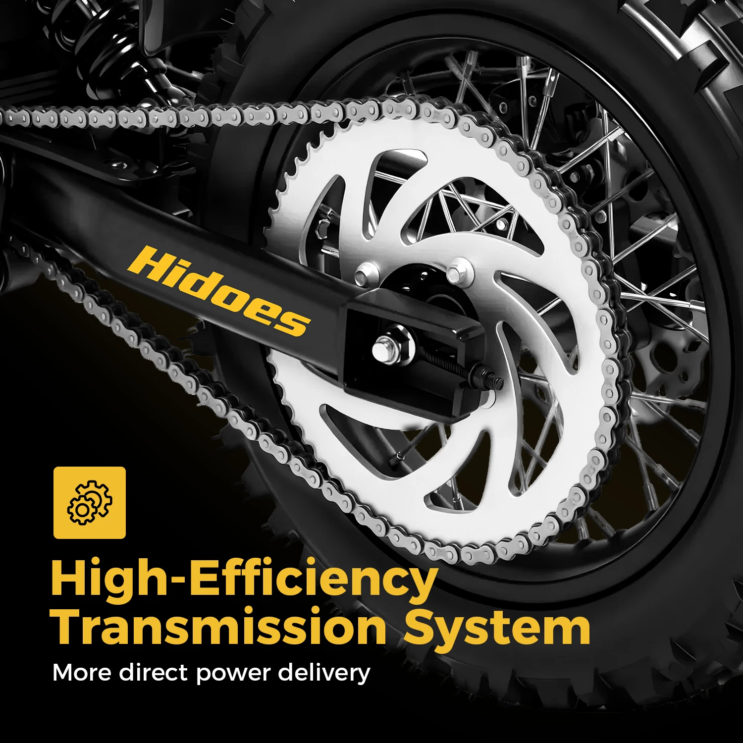 Motocicleta Eléctrica Hidoes G2 3500W 48V 23Ah con Neumáticos Gruesos de 12/14" para Adolescentes y Niños