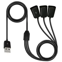 1m 3ft USB Extension Cable 3 in 1 USB Charge Fast 3A Charging Date Cable Y Splitter Cable USB Male to USB Female USB 2.0 Adapter