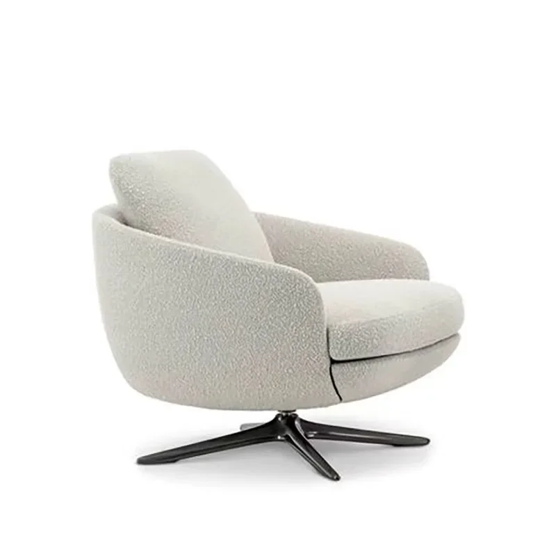 

-Modern Simple Italian Curved Leather Sofa Chair For Dining And Bedroom For Family Leisure Living Room Furniture