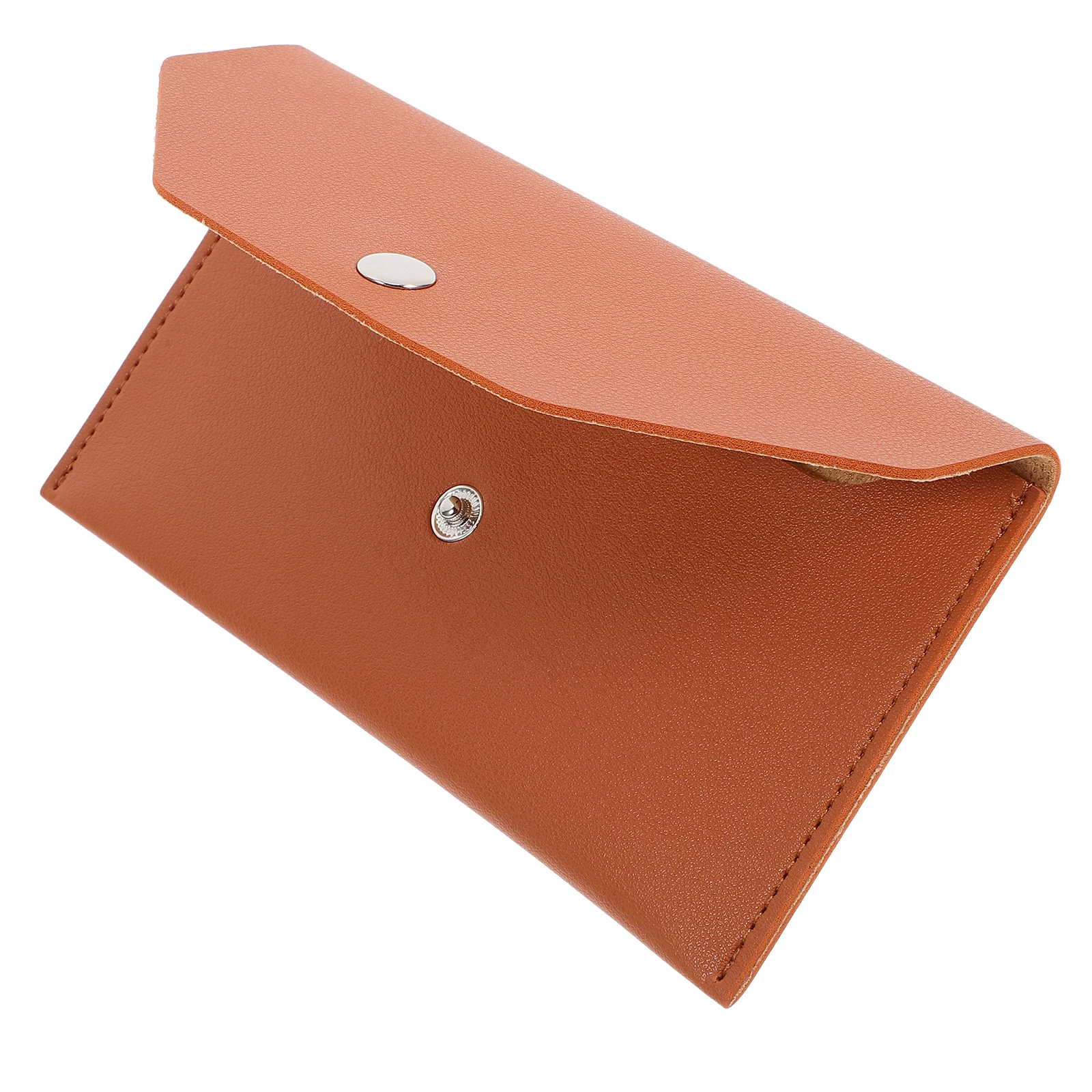 

Business Card Holder Bag Passport Storage Pouch Brown Travel Document Cash Envelopes Lightweight Card Organizer PUEnvelope Style