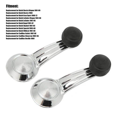 Imagen 2 del producto Manija de manivela de ventana de puerta, repuesto de Metal cromado para Buick Cadillac Chevy GMC Olds Pontiac, 2 uds.