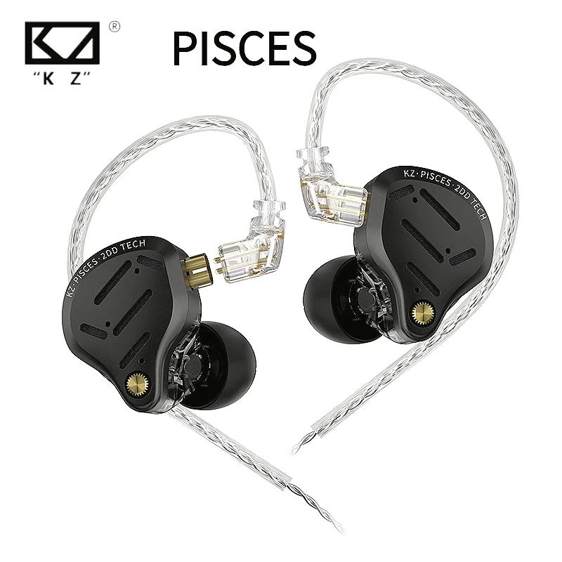 

KZ Pisces 2DD двойной динамический привод HiFi проводные наушники-вкладыши настрочный переключатель отличные акустические кривые гарнитуры 2-контактный кабель