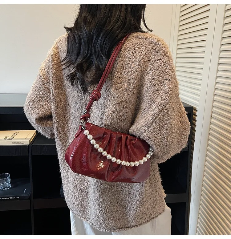 Autumn Winter Wrinkle Effect Crossbody Bag 2025, Women's Soft Leather Shoulder Bag, Chic Underarm Purse for Daily Use​