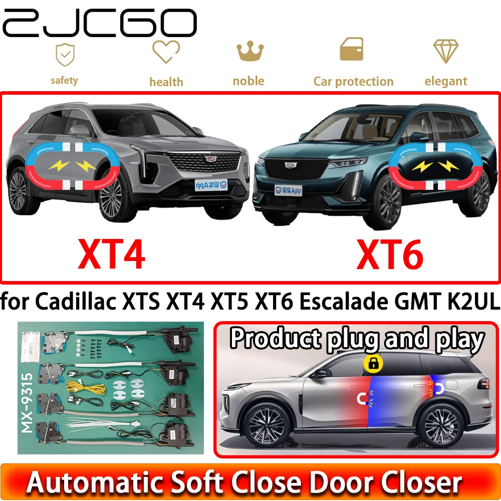 

ZJCGO for Cadillac XTS XT4 XT5 XT6 Escalade GMT K2UL Soft Close Door Kit Power Closing Latch System Auto Pull Door Easy Close
