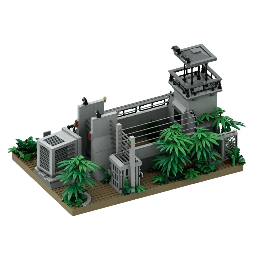 Gobricks MOC raptor cage park Building Blocks Model Dinosaur Park Bricks diy Assembled Toy for Children Gift
