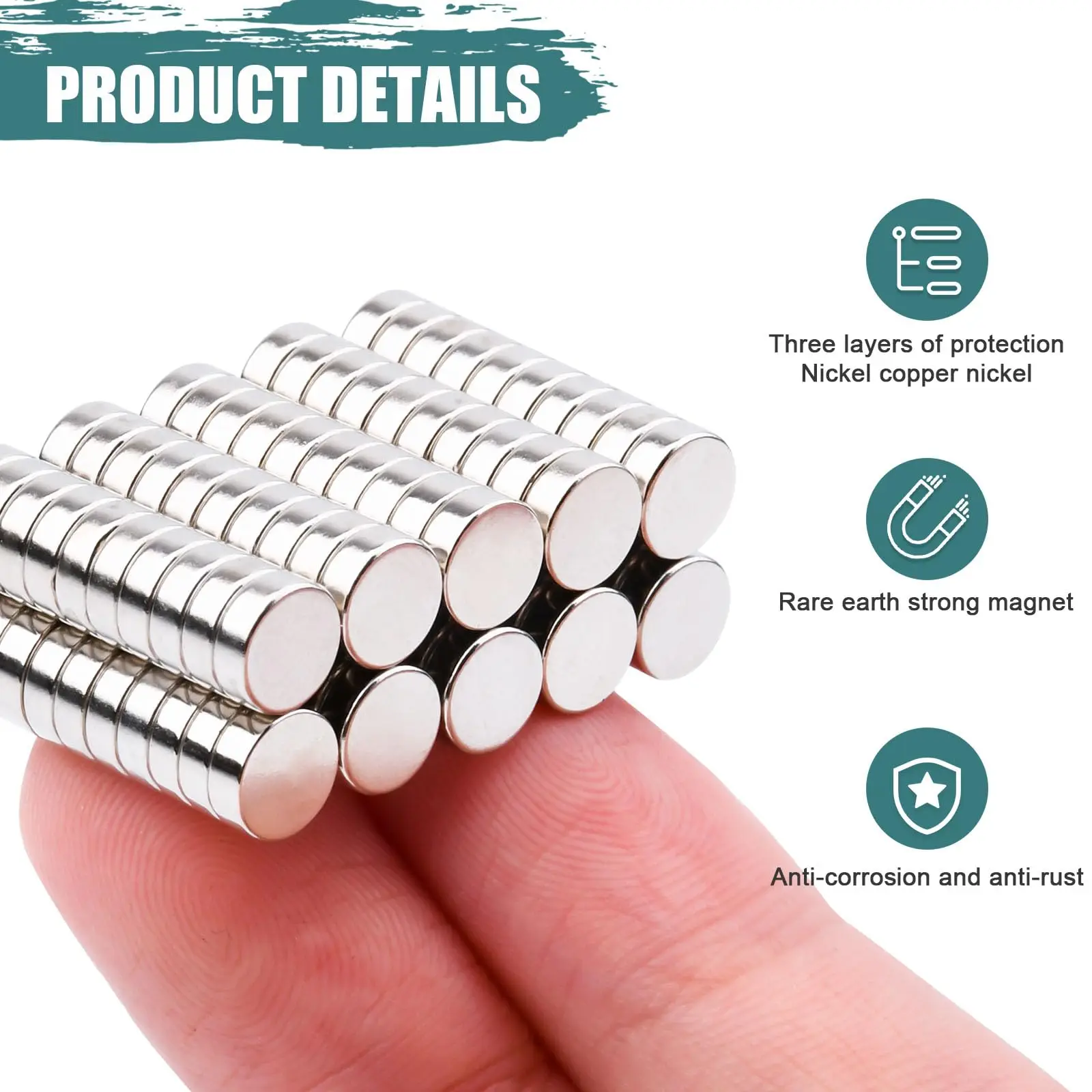 180Pcs 6x2mm Small Neodymium Disc Magnets for Crafts Tiny Magnets for Fridge Whiteboard Kitchen Cruise Tool Storage Industrial