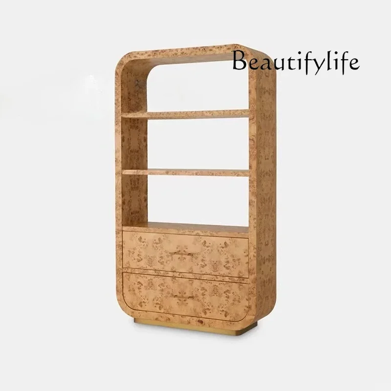 

T French medieval solid wood tree tumor pattern shelf living room bookshelf art decorative cabinet villa furniture
