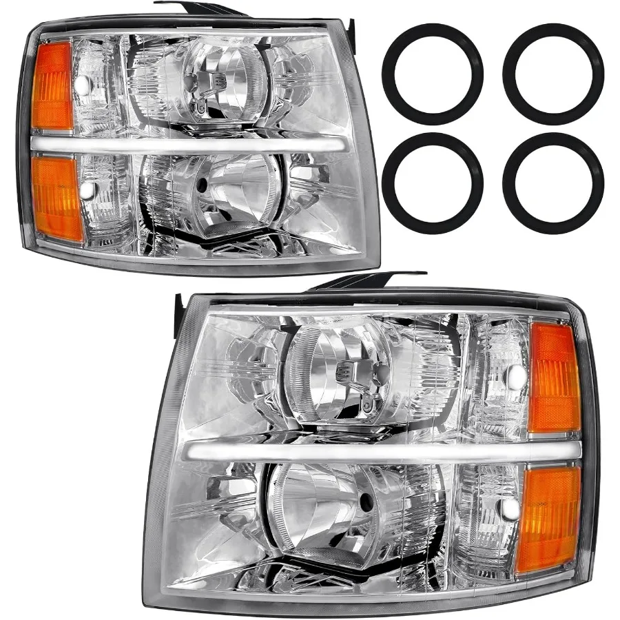 

Headlight Fit For 07-13 Silverado 2007 2008 2009 2010 2011 2012 2013 Chevy Silverado 1500 / 2500HD / 3500HD & 2014 Old Body Styl