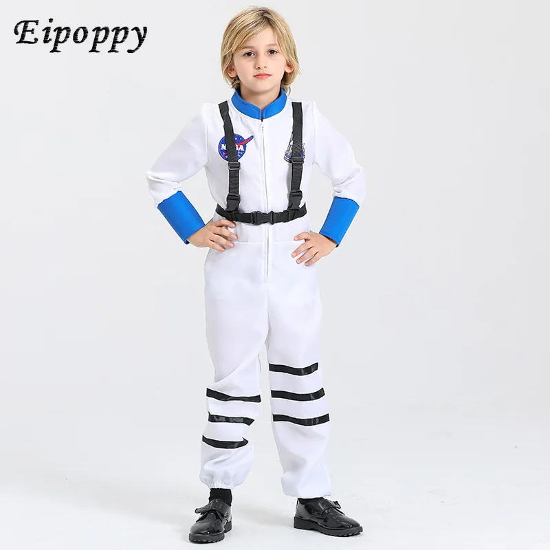 Disfraz de astronauta para niños, traje espacial para Halloween, uniforme de piloto, actuación en escenario