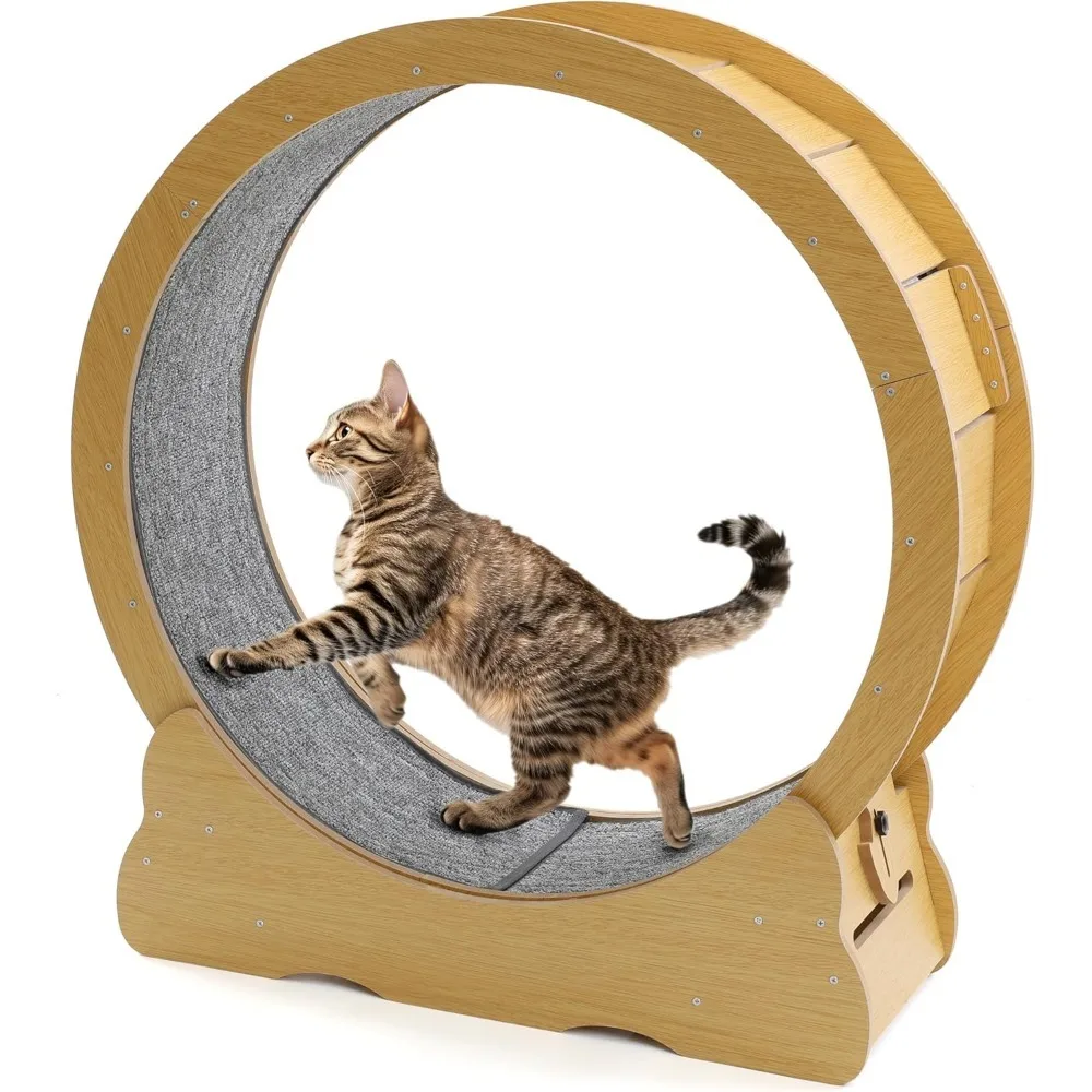 

Cat Wheel for Indoor Cats, Large Quiet Cat Treadmill with Detachable Carpeted Runway, 35.8” Exercise Running Wheel