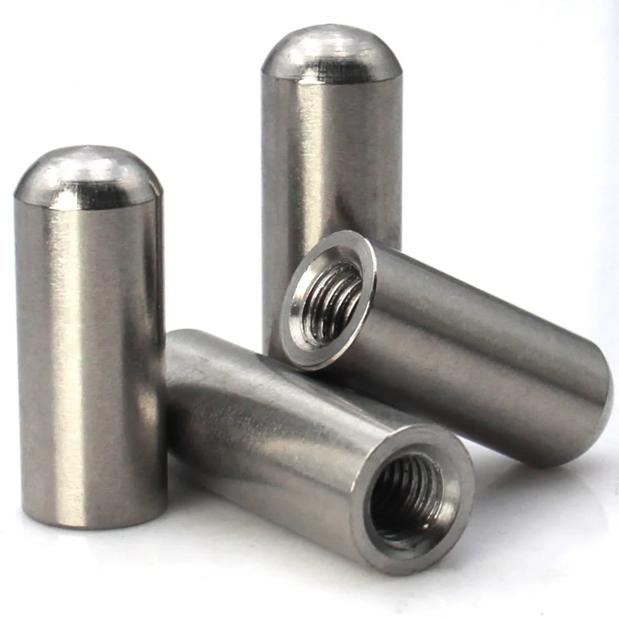 

OD3–OD16 M2 M2.5 M3 M4 M5 M6 M8 304 Stainless Steel Internal Thread Round Head Dowel Pin Threaded Locating Pin for Machinery
