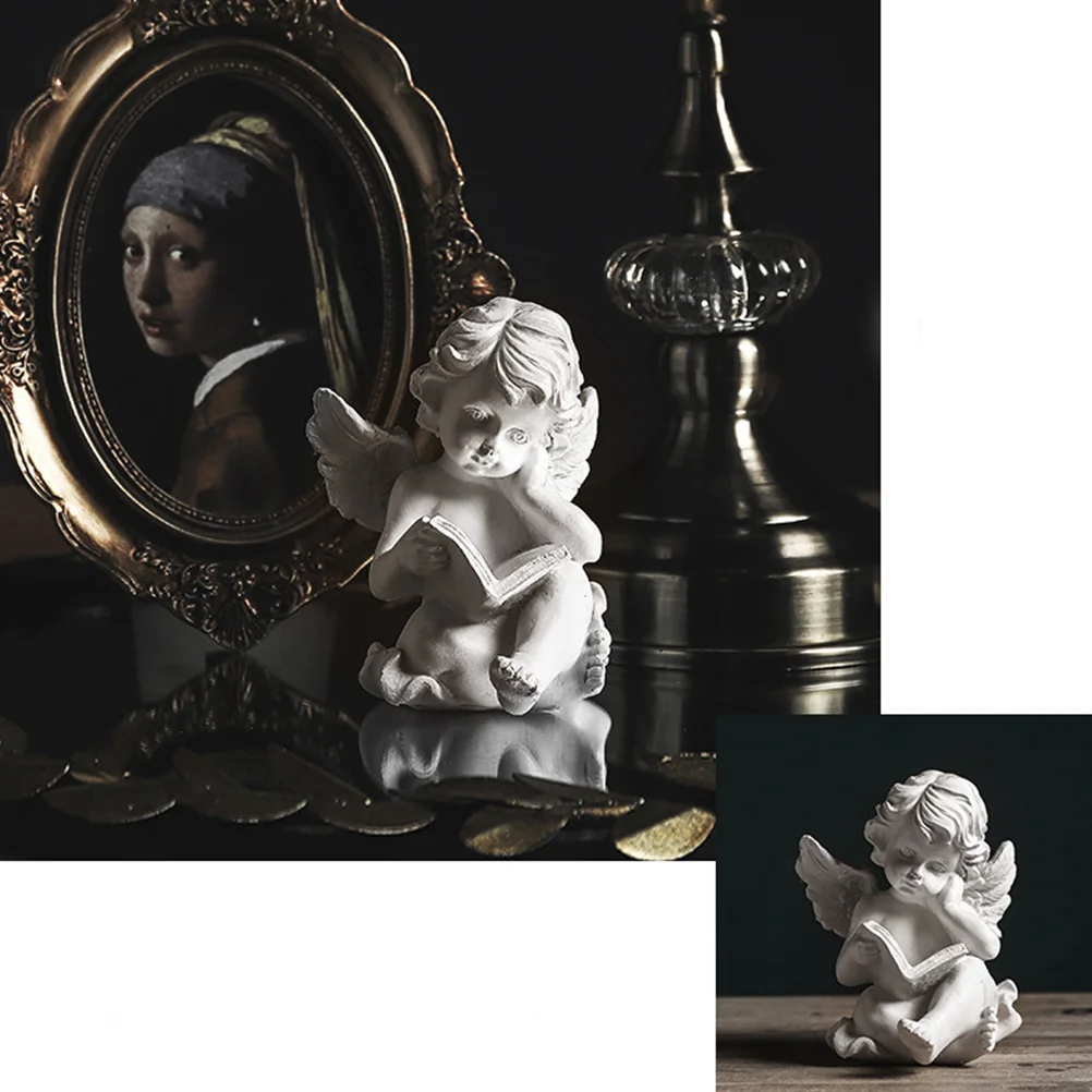 

Unique Angel Ornament Resin High Intensity Creative Desktop Decoration Chic Table Adornment for Home Office Living Room