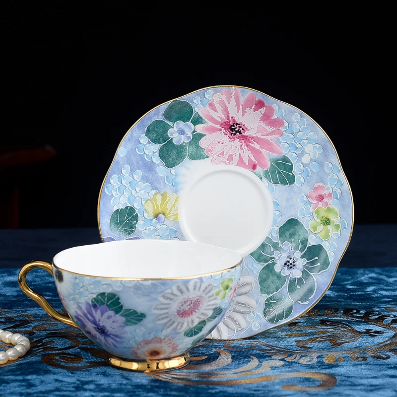 

China Palace Style After Noon Table Ware Cultural Tea Cup Time High-Grade Coffee Cup and Saucer Sets Wedding Gifts for Guests