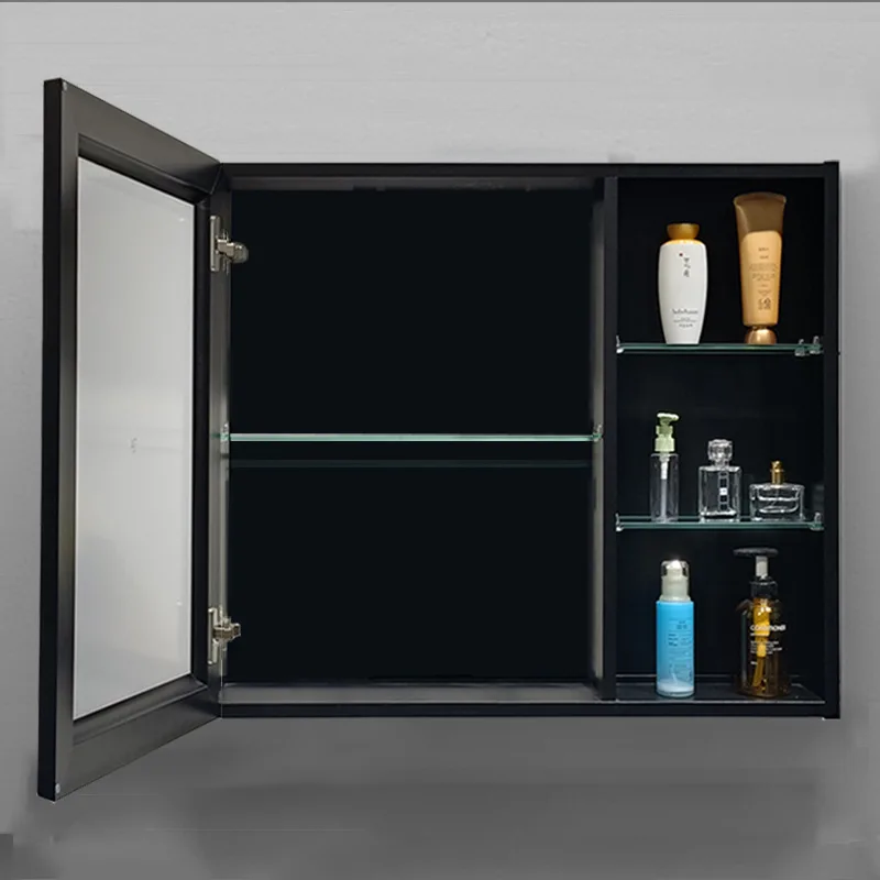 

Mirror cabinet aluminum alloy hotel engineering bathroom bathroom storage cabinet defogging mirror through-top wall hanging