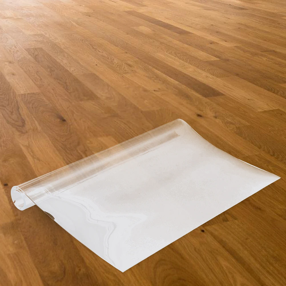 

Transparent Protector Clear Floor Mat Covering 2M+ PVC Reusable Skid Proof Easy Cut Long Roll Damage Protection Home
