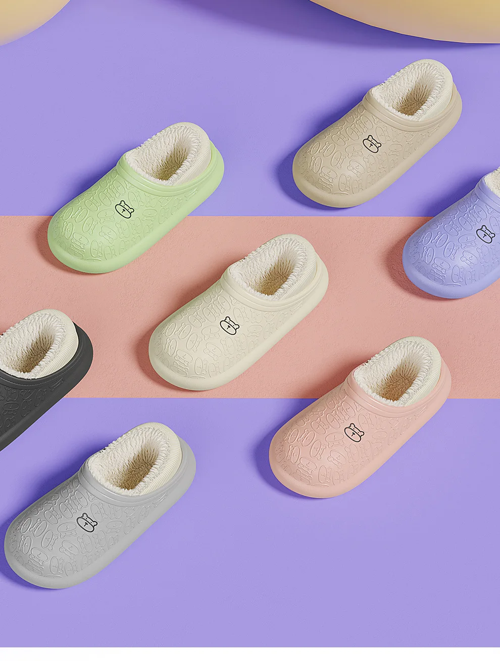 Wasserdichte Winterhausschuhe für Damen und Herren – rutschfeste Plüsch-Schnürschuhe, dicke Sohle für Innen- und Außenbereich für Dusche und Zuhause – Detail 3
