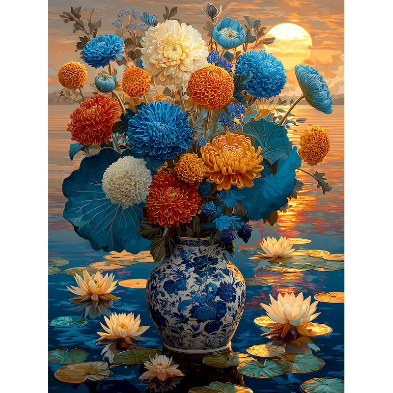 

GATYZTORY Diy Painting By Number Flowers Kits 40x50cm Coloring By Numbers HandPainted Drawing On Canvas Home Decor