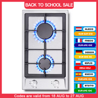 TopStrong  2-burner Stainless Steel with Automatic Flame Protection, Natural Gas Propane Built-in Gas Hob YYEUGCT-S02