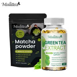 Mulittea Matcha Green Tea Capsule plant based for Digestion and fatigue relief Promote appetite Tea polyphenols