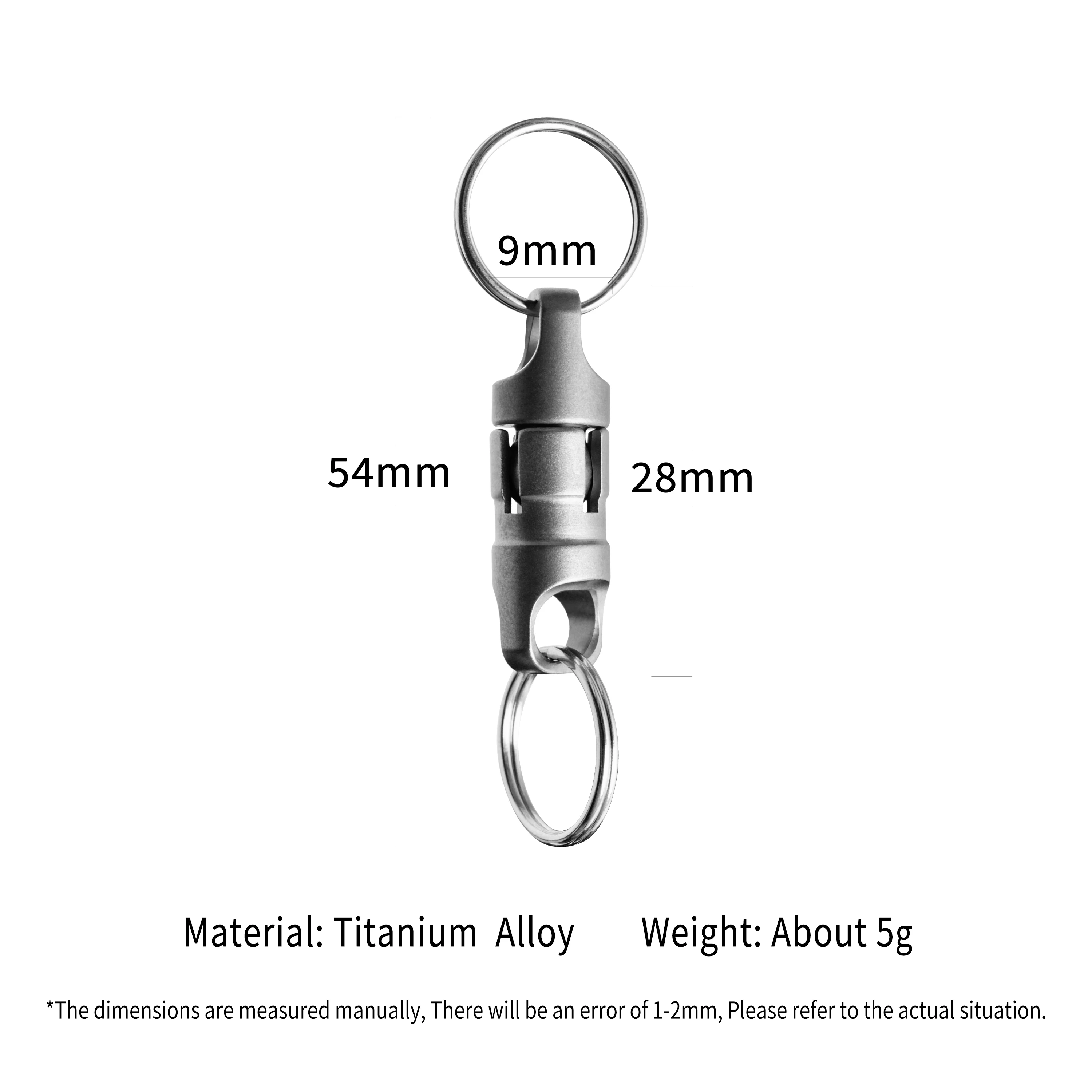 TIGLE Titanium Alloy Keychain Removable 360 ° Rotation Small Outdoor EDC Tool Connector With Stainless Steel Keychain