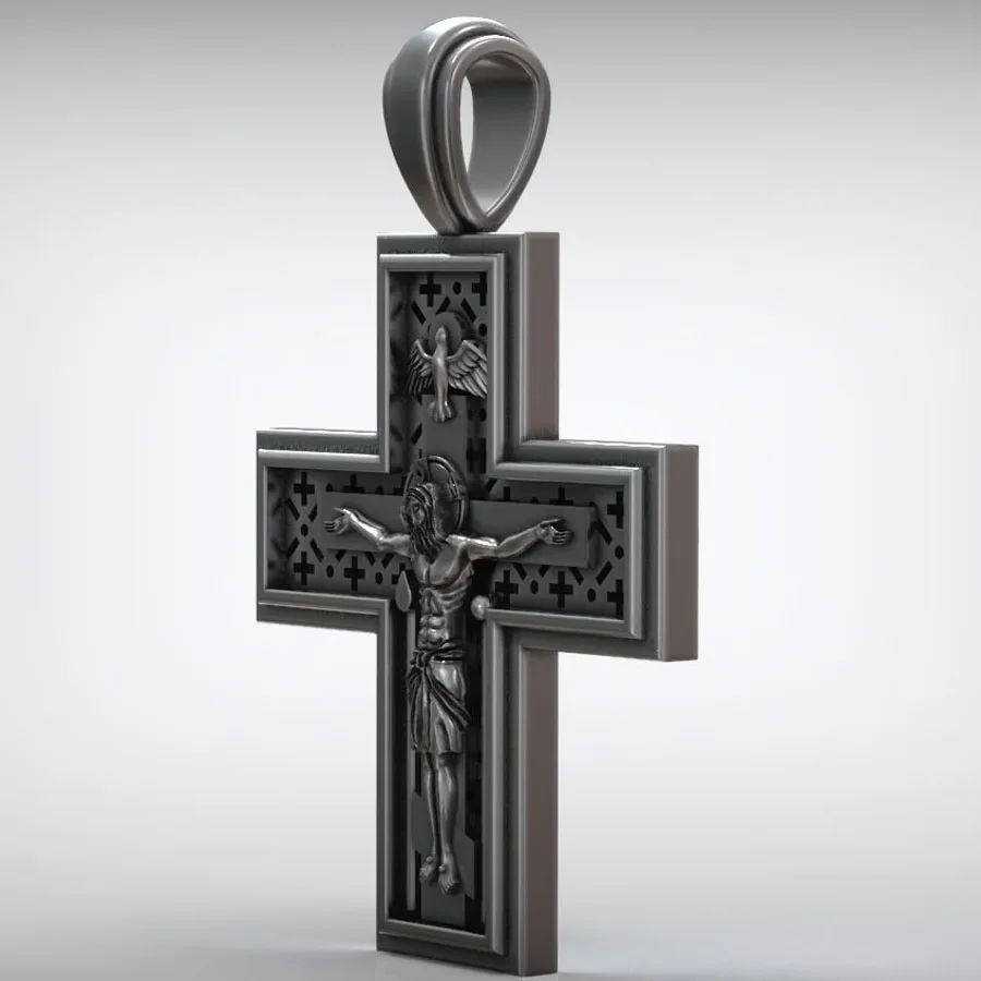 19g Christ Orthodox Crucifix Jesus Cross Religious Pendant  Customized 925 SOLID STERLING Silver High Trendy