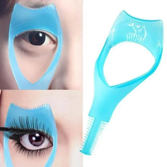 3 In 1 Mascara Shield Guard Eye Lash Mascara Applicator Comb Eyelash Curling Eyes Makeup Brush Curler Eye Makeup Stencils Tools