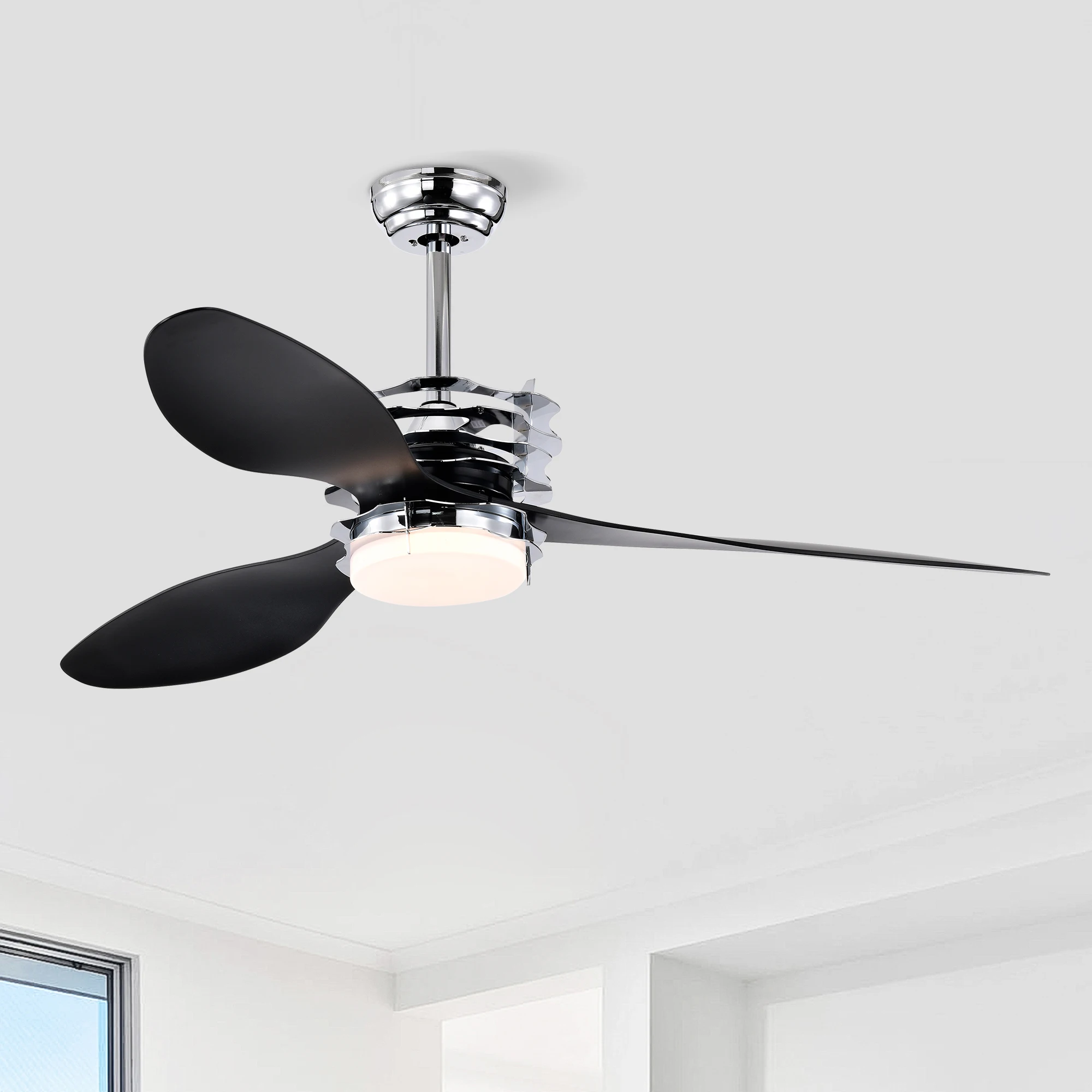 

52'' ABS Blades Ceiling Fan with Lights and Remote (6 Speeds Adjustable) , DC Motor Modern Ceiling Fan with 3 ABS Fan Blades & 2