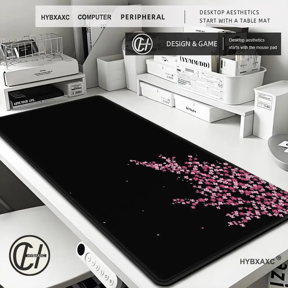 

Mouse Pad Sakura Large Gamer Mousepad Pink Cherry Blossom Keyboard Mat XXL Office Mouse Mat Pc Accessories Rubber Desk Mat 90x40