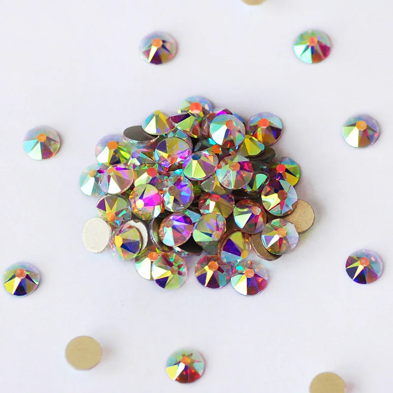 6A Crystal AB Strass Rhinestone 8 große 8 kleine SS10 SS16 SS20 SS30 SS34 SS40 Gymnastik Nagelkunst Kleber auf Nicht-Hotfix Rhinestones – Detail 3