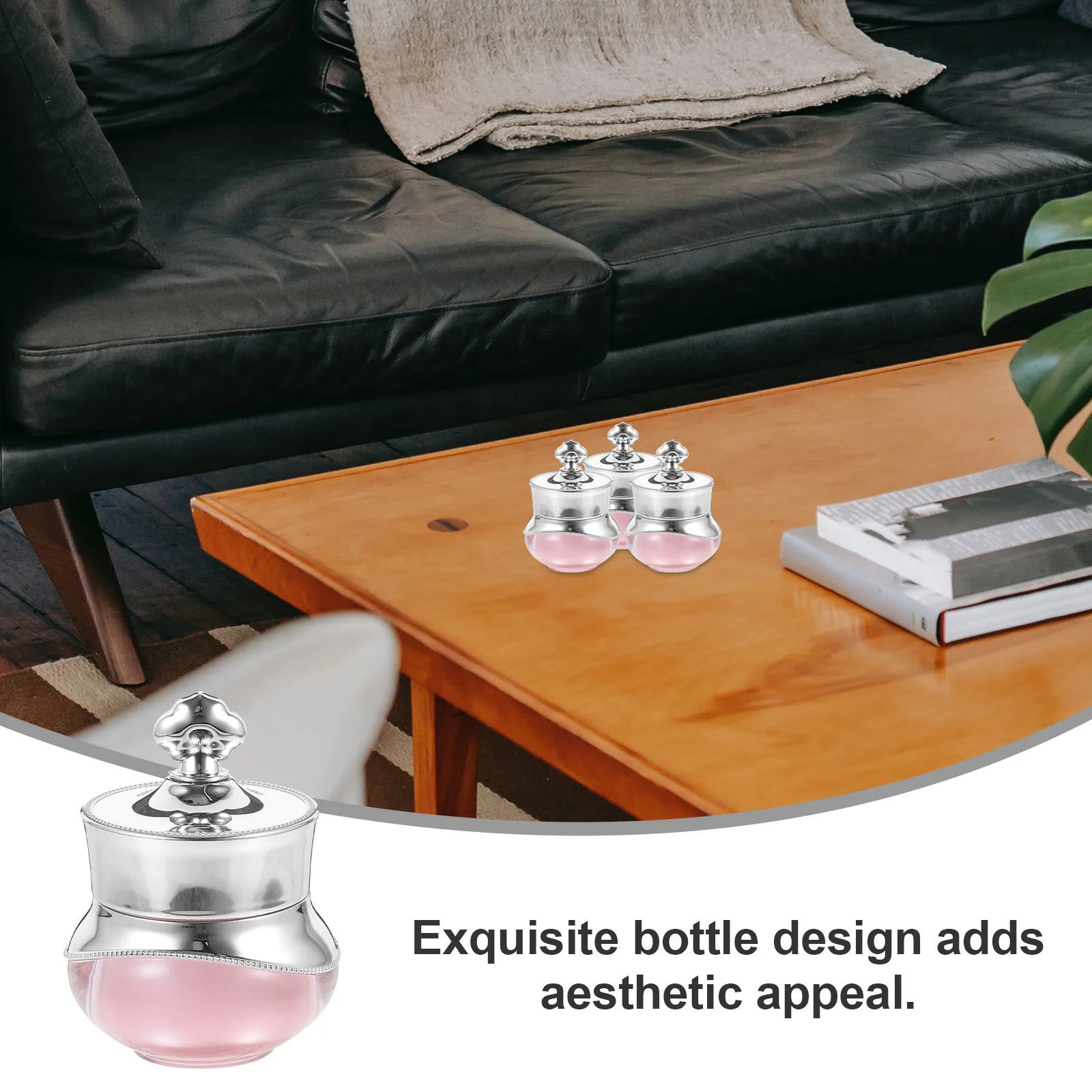 3Pcs Acrylic Crown Jars Exquisite Aesthetic Design Refillable Empty Cream Storage Jars for Travel Business Face Eye