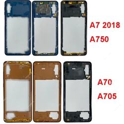 Middle Frame Bezel Middle Plate Cover Replacement Parts For Samsung Galaxy A70 A705 / A7 2018 A750 Mid Housing Frame Case