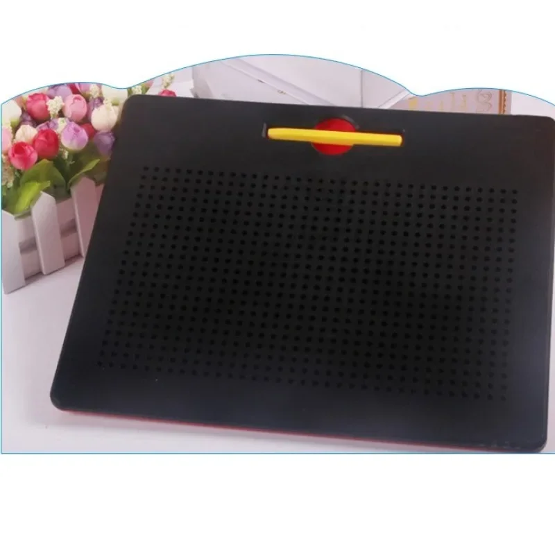 Magnetic Bead Drawing Board Perforated Plastic Panel With Magnetic Stylus Desktop Graffiti Pad Hand Motor Skill Training Set