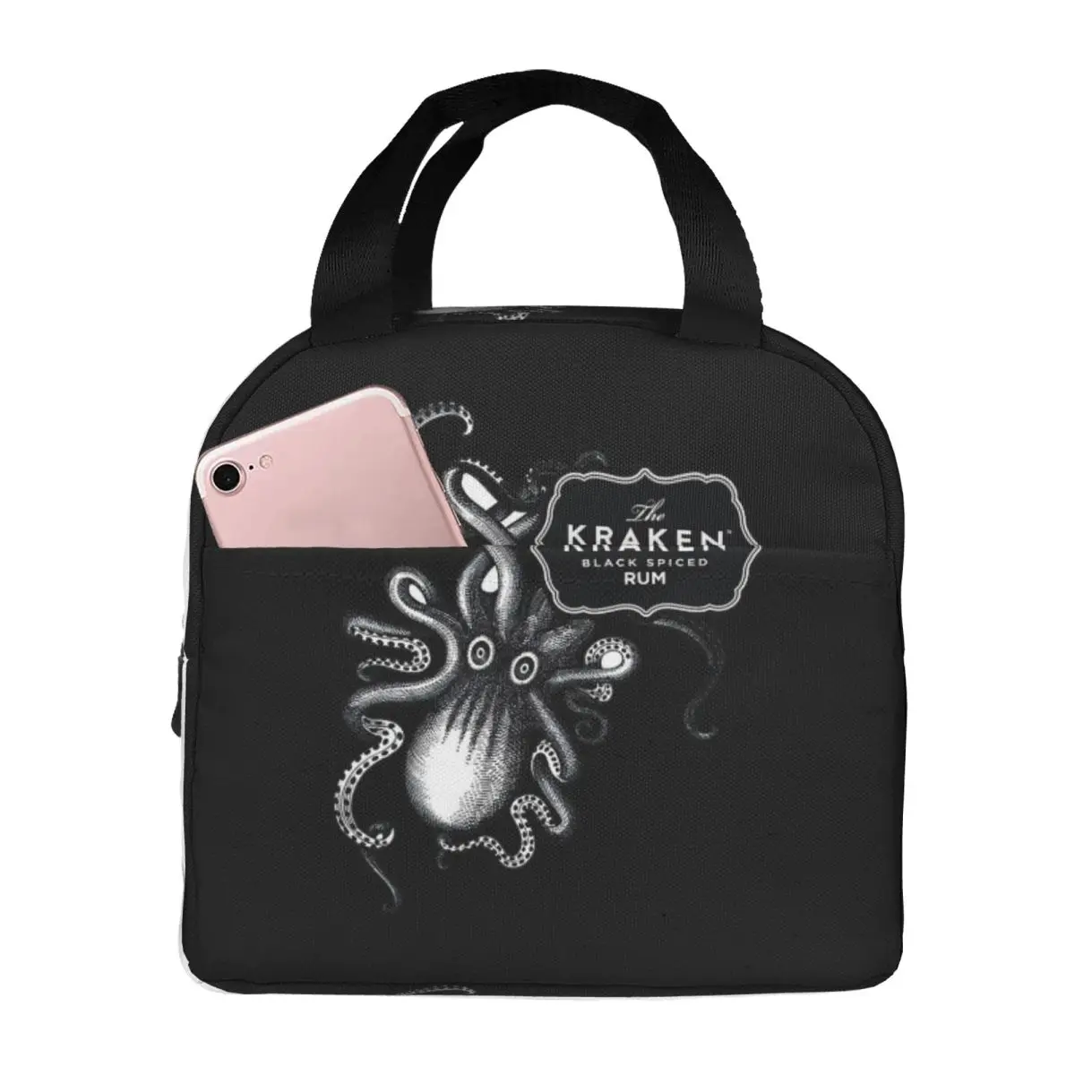 Kraken Rum Lunch Bags Insulated Bento Box Lunch Tote Resuable Picnic Bags Thermal Bag for Woman Girl Travel