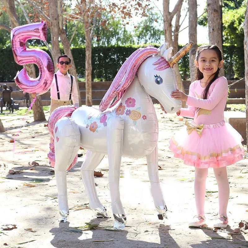 Three-Dimensional Decorative Unicorn Balloon Wedding Birthday Party Baby Shower Arrangement Decoration Children's Toys Props