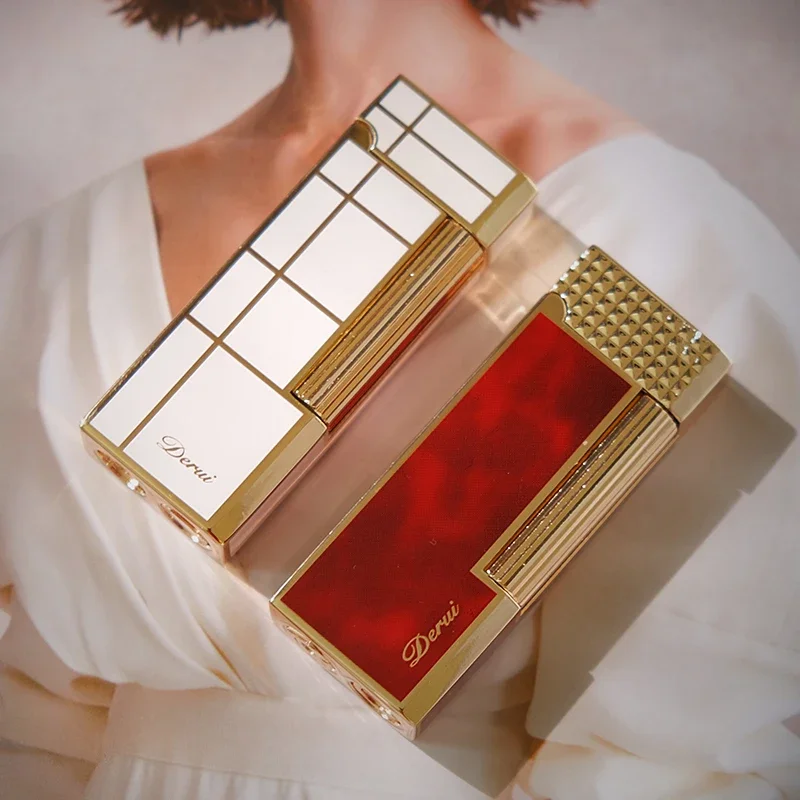 

Metal Red Narrow Version Inflatable Lighter ，Side Grinding Wheel Open Flame Gass Lighter High-end Men's Gift