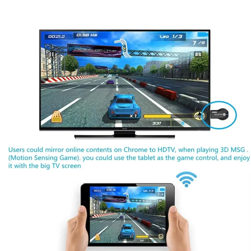 JABS-M2 Plus 1080P ワイヤレス Android TV ドングル Wi-Fi ディスプレイ レシーバー Anycast DLNA Miracast Airplay スクリーン ミラー スティック