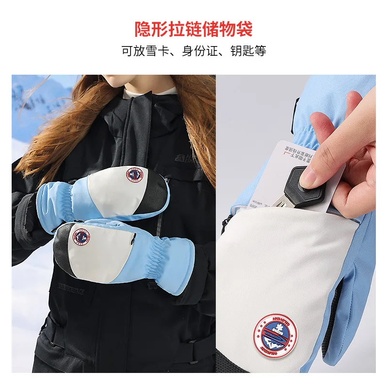 Ski gloves unisex winter outdoor non-slip touch screen warm gloves wind-resistant and splash-proof