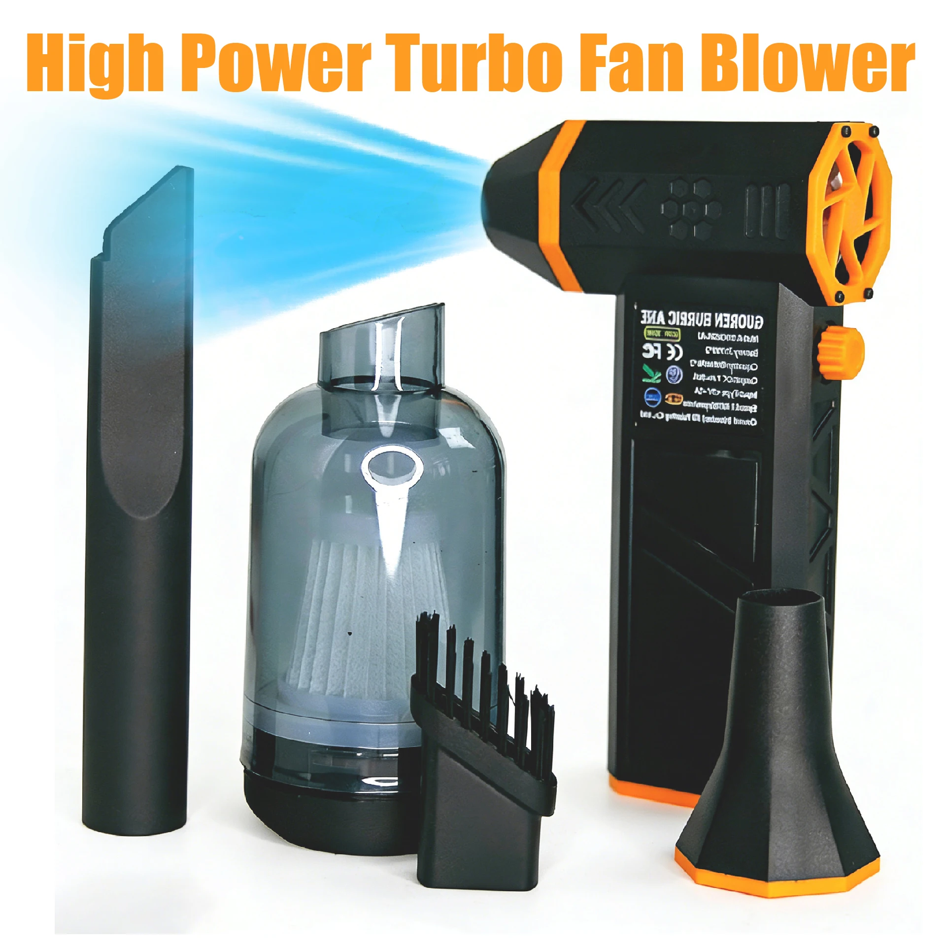 

High Power Turbo Fan Electric Air Duster 8000mAh Portable Dust Blower Cleaning Jet Blower Tool Car Blowing Snow PC Cleaning Tool