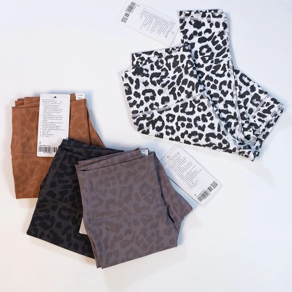LULU FLORA Yoga-Kleidung, Damen-Sport- und Fitnesshose, Leopardenmuster, schnelltrocknend, eng anliegend, hohe Taille, angenehmes Tragegefühl. – Detail 5