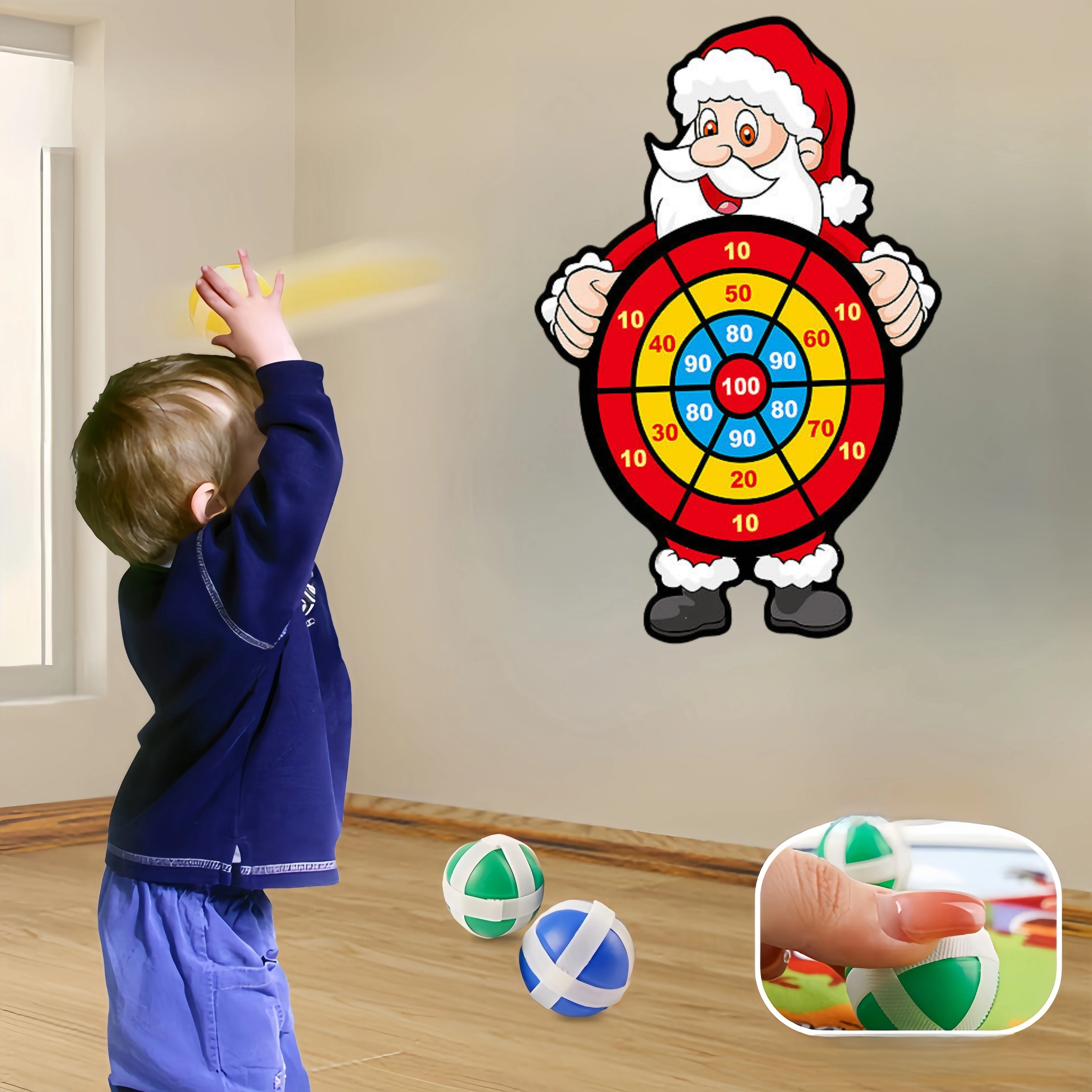 Christmas Themed Sticky Balls Target Ball Play Set - Perfect for Indoor and Outdoor Play Ideal Gift for Birthday Christmas