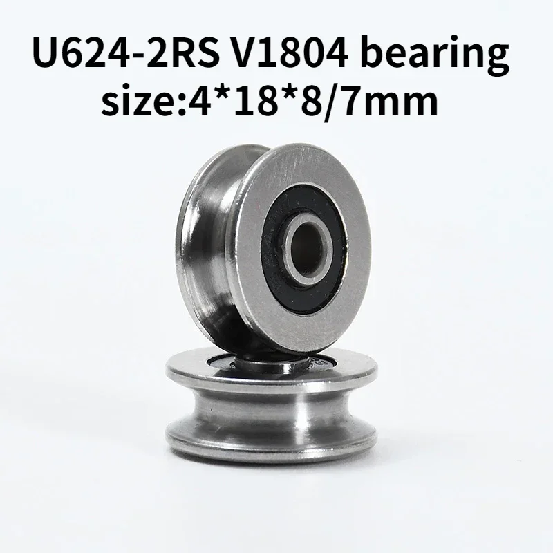 

Outer ring with U-groove bearing U/V U624-2RS V1804 Size 4*18*8/7mm cable guide pulley bearing