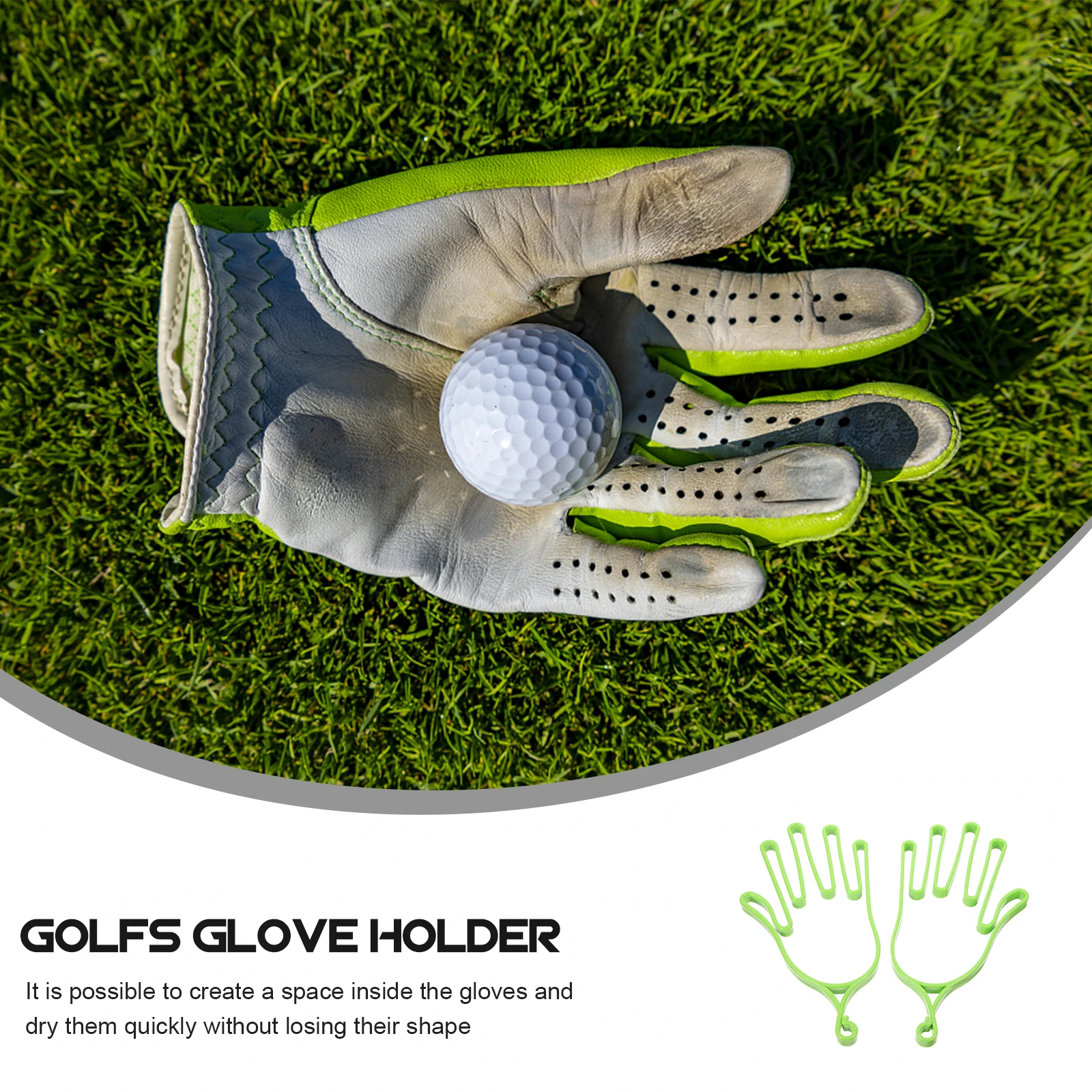 

2pcs Golf Holder Drying Rack Portable Green PP Material Accessories Support Frames Plastic Golfs Glove Holder Stretcher Hangers