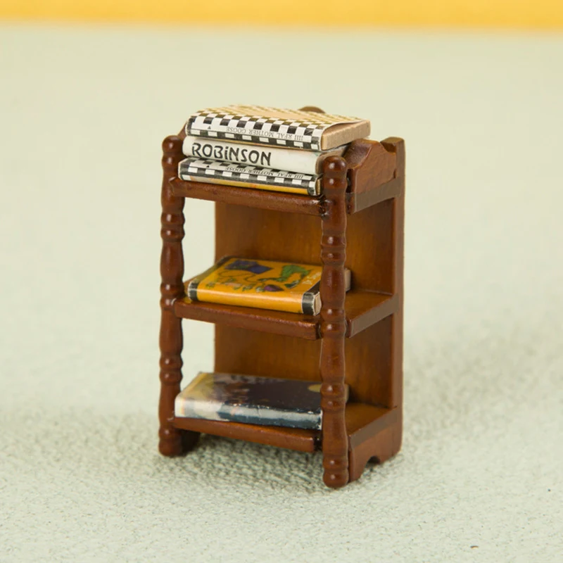 Mesita de noche en miniatura para casa de muñecas, estante de almacenamiento, mesita de noche, muebles, modelo de decoración para dormitorio, accesorios para casa de muñecas de juguete, 1:12