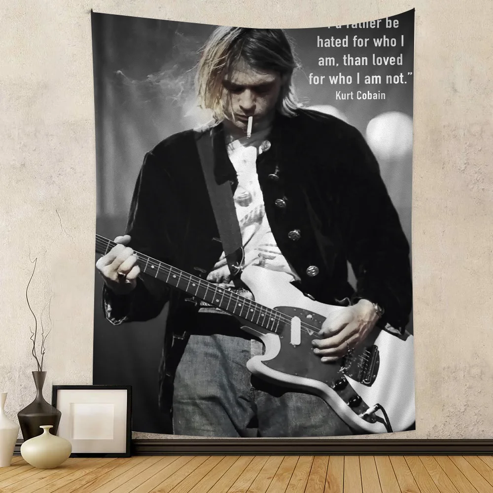 Singer Kurt Cobain Chart Tapestry for Living Room Home Dorm Decor Art Home Decor