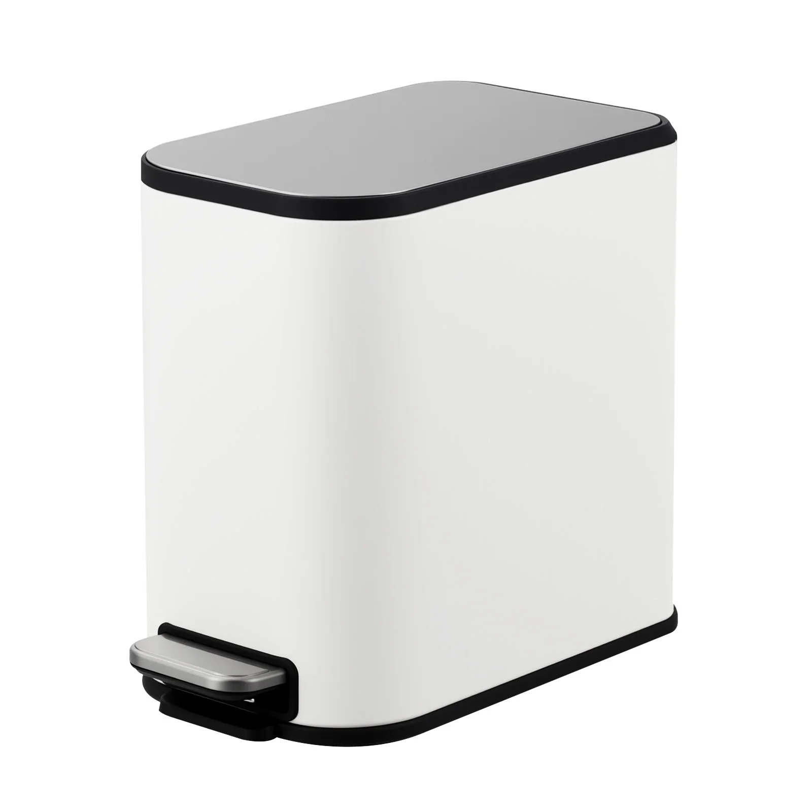 Durable Stainless Steel Indoor Recycling Bin - 8L Waste Container for Home or Office - Compact Size: 34.1 X 18.6 X 29.4cm - Ideal for Organized Indoor Waste Sorting