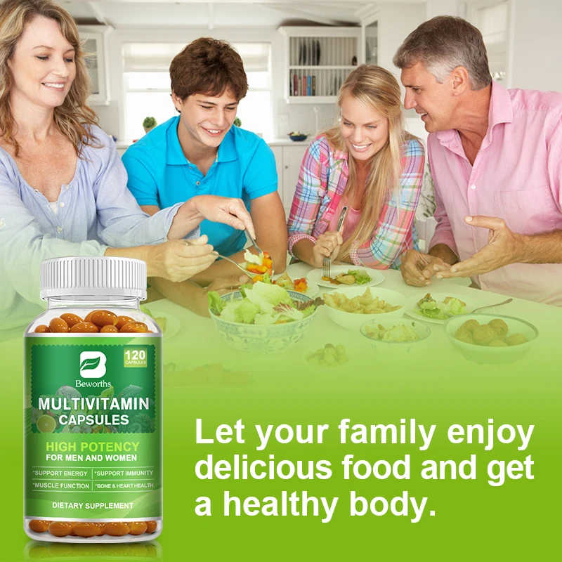 BEWORTHS Organic Fruit and Vegetable Extracts Complex Vitamin Capsules Support Immune Health and Overall Health Heart Health