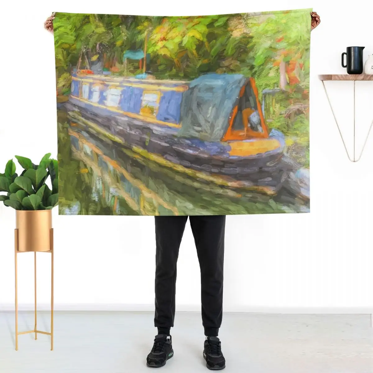 Narrow Boat Life Art Throw Blanket Beautifuls Blankets For Bed Soft Plaid Summer Single Flannel Fabric Blankets